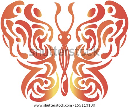 abstract decorative butterfly - vector illustration