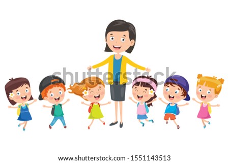 Little Students With Their Teacher