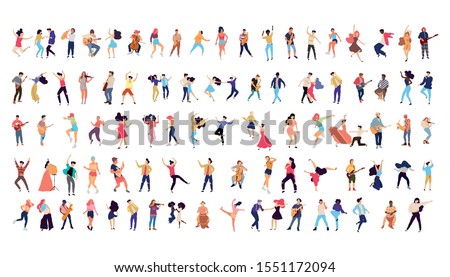 Dancing people vector isolated illustration. Musicians flat illustration Royalty-Free Stock Photo #1551172094