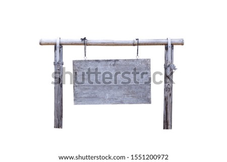 Sign make wooden with isolated on white background. clipping path in picture.