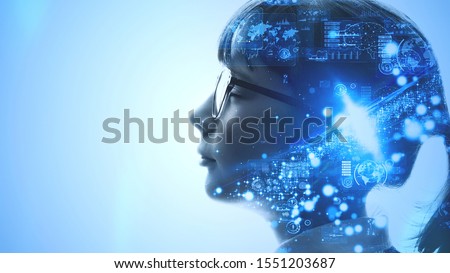 AI (Artificial Intelligence) concept. Deep learning. Mindfulness. Royalty-Free Stock Photo #1551203687