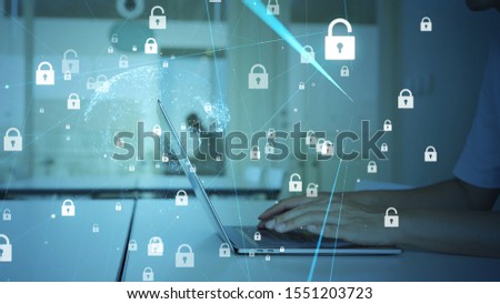 Cyber security concept. Encryption. Secure network. Royalty-Free Stock Photo #1551203723