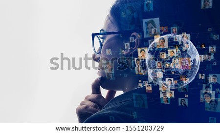 AI (Artificial Intelligence) concept. Communication network. Royalty-Free Stock Photo #1551203729