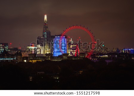 London cityscape skyline at night 