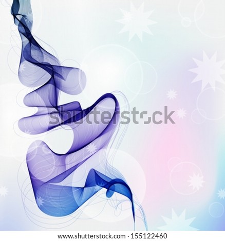Abstract blue winter background with wave, illustration, Vector