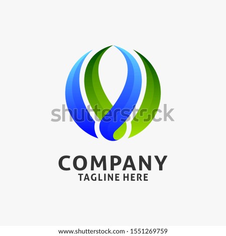 Abstract business logo in rounded design
