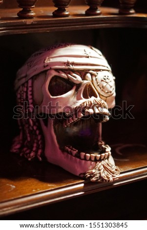                                The skull of a one-eyed pirate.