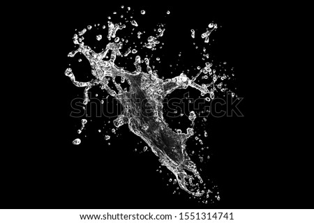 Water Splash isolate On Black Background.Stylish water splash. Isolated on black background. water texture. Ripple. Splash. Stylish Splash. Fresh water isolated. splatter. Royalty-Free Stock Photo #1551314741