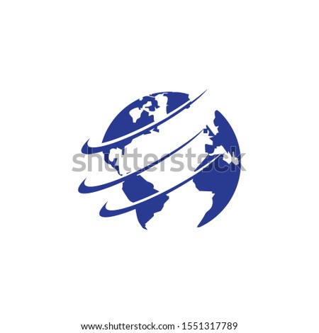 Travel Flight Logo World Globe vector