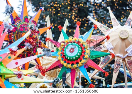 Celebration of  Orthodox Christmas in Lviv. Festival "The flash of Christmas star". Parade of Christmas stars.