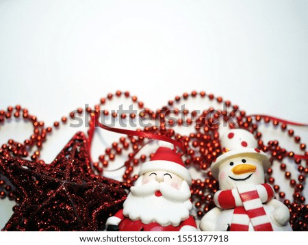 Christmas decor Santa Claus and snowman Christmas red color