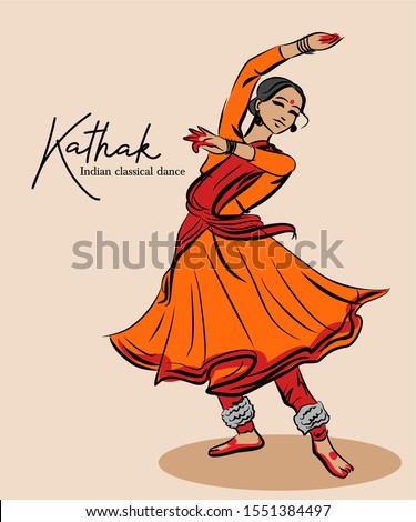 INDIAN-CLASSICAL-KATHAK-DANCER Stock Vector Images - Avopix.com