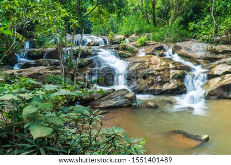 Mae Sa Noi waterfall in botanical garden in Chiang Mai, Thailand. Natural Maesanoi waterfall at Mae Rim district Chiangmai,Thai