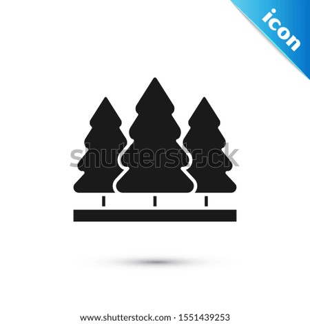 Black Christmas trees icon isolated on white background. Merry Christmas and Happy New Year.  Vector Illustration