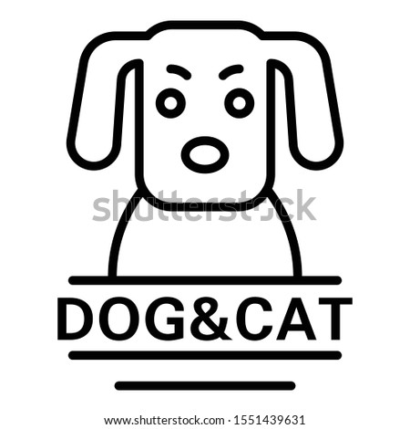 Dog veterinary logo. Outline dog veterinary vector logo for web design isolated on white background