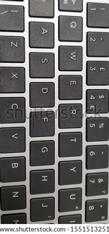 Black keyboard of a laptop