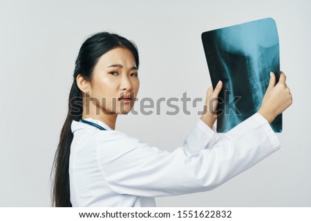 Medical coat beautiful woman x-ray doctor medicine