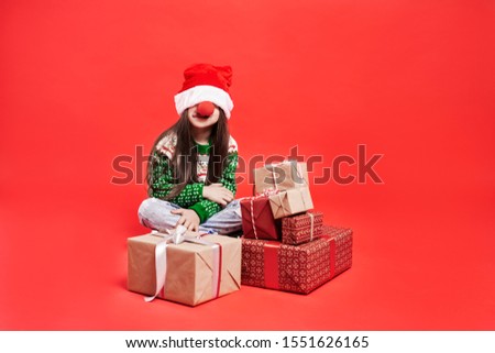 Funny girl in Christmas time 