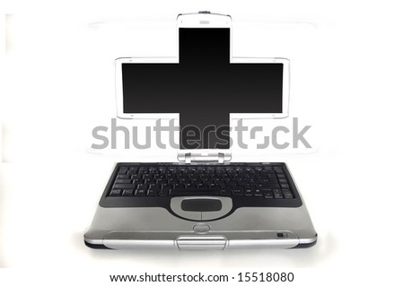 Laptop on a white background