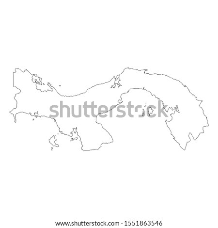 Vector map Panama. Country and capital. Isolated vector Illustration. Outline. EPS 10 Illustration.
