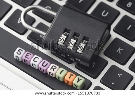 cyber security concept. padlock on a keyboard. selective focus