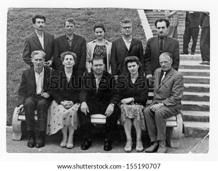 MOSCOW, RUSSIA Ã¢Â?Â? CIRCA 1940: Group of an unidentified people