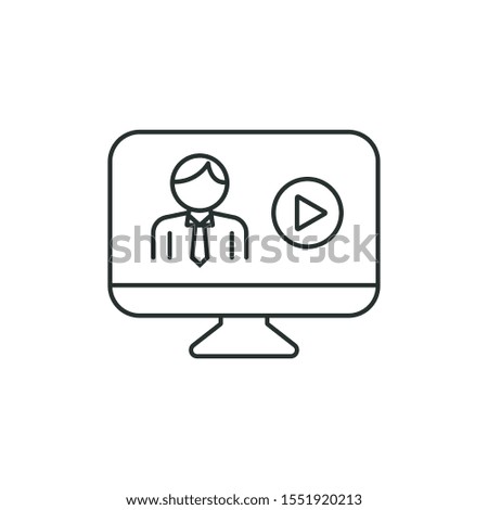 webinar - minimal line web icon. simple vector illustration. concept for infographic, website or app.