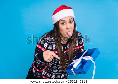 Young woman celebrating christmas day