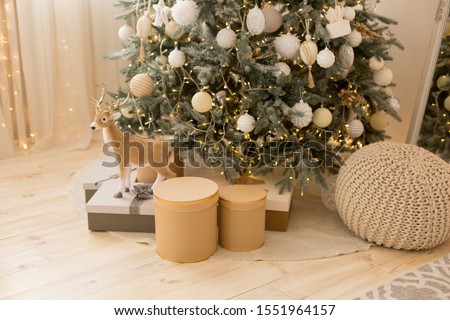 Christmas tree. gifts under the tree