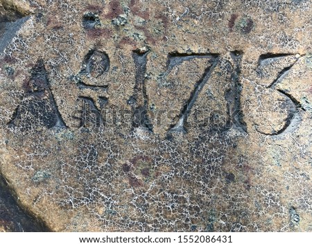 Anno 1713 carved in stone – a detail of an inscription produced that year