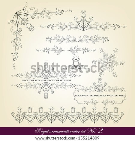 Royal ornaments vector set