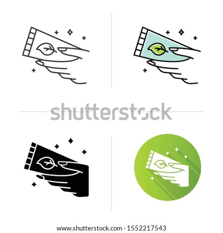 Hand cream tube icon. Moisturizing lotion. Hydrating handcare product. Paraben free. Dry skin solution. Organic cosmetics. Flat design, linear and color styles. Isolated vector illustrations