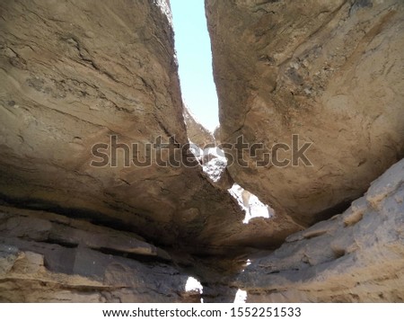 Crack in canyon ceiling Socorro NM