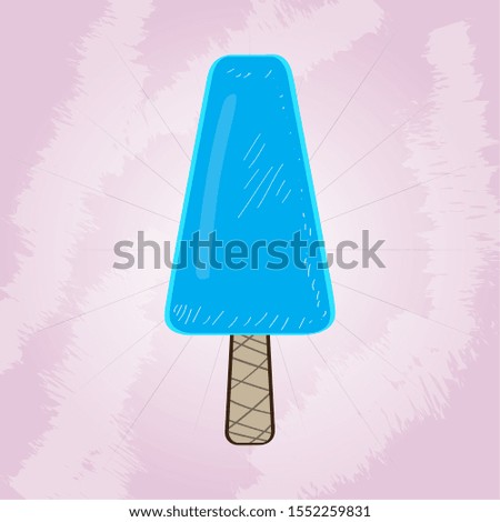 Popsicle over a colored background. Vintage ice cream - Vector illustration