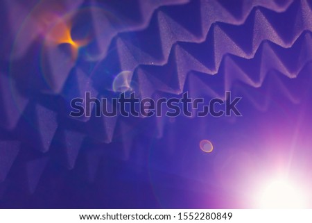acoustic foam pyramid abstract background with glow light