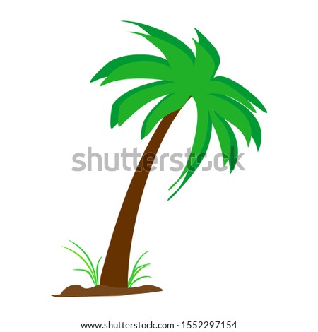 Vector coconut palm trees set isolated on white Premium Vector