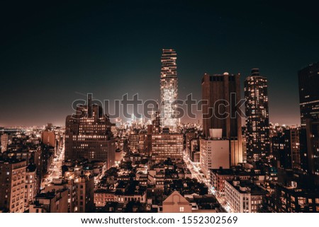 New york rooftops at night