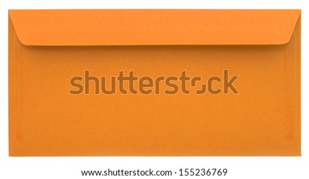 Orange envelope isolated on white background