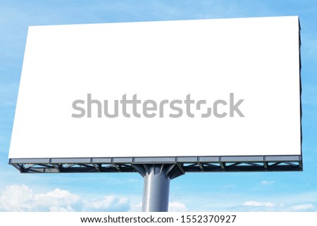 Billboard - Large Blank Billboard with empty screen and beautiful cloudy sky for outdoor advertising poster,Copy space banner ready for your advertisement design or mock up text.Business Concept.