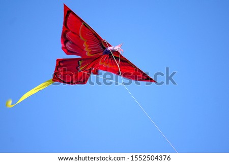 bird like kite flying in the blue sky