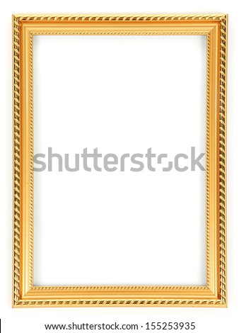 Golden frame, isolated on white