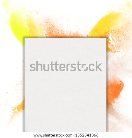 Abstract watercolor brush spatter bot digital art painting backgrounds and blank white color rectangle shape for your text