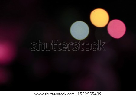 Abstract blurred circle bokeh lights backgrounds, Colorful bokeh of city night light.