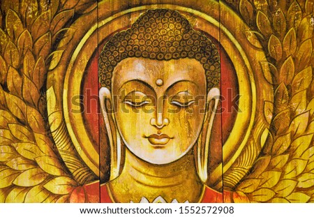 Buddha meditation textured  wooden painting  