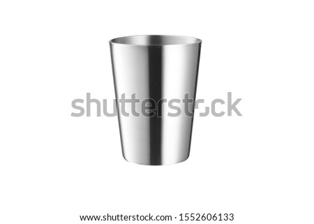 Steel cup on white background Royalty-Free Stock Photo #1552606133