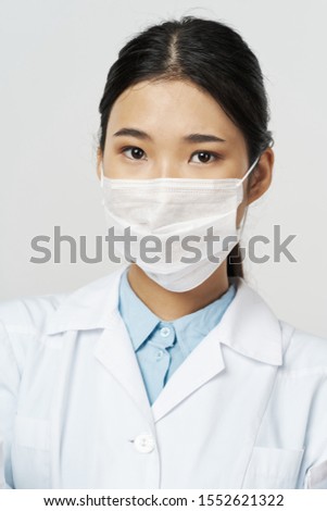 Female doctor medical mask hospital treatment Professional