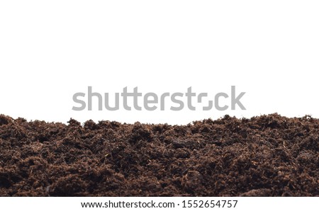bio ground or soil substrate as frame or border isolated on white Royalty-Free Stock Photo #1552654757