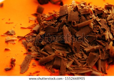 Close up of shredded chocolate