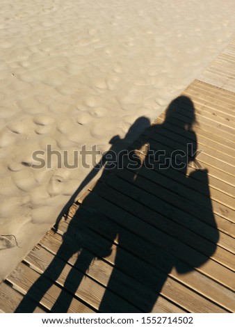 shadows on the beach sand