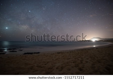 
Nice night landscape with many stars